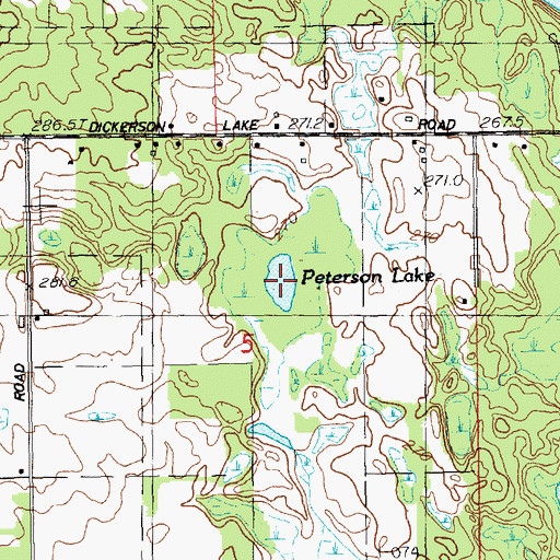 Topographic Map of Peterson Lake, MI