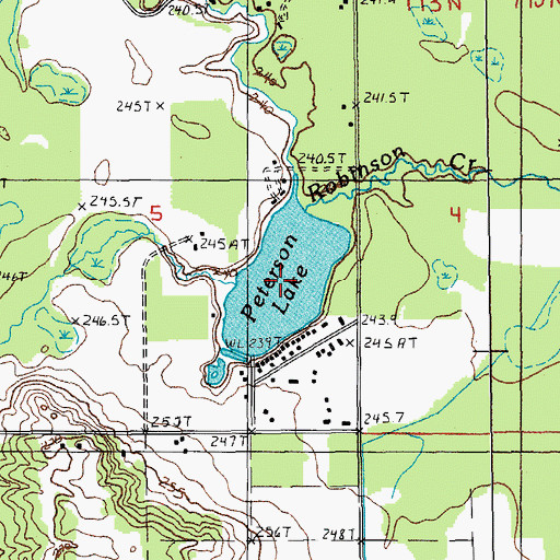 Topographic Map of Peterson Lake, MI