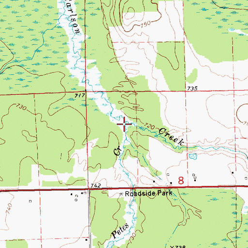Topographic Map of Petes Creek, MI