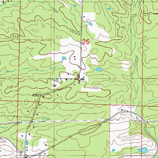 Topographic Map of County Line School (historical), AR