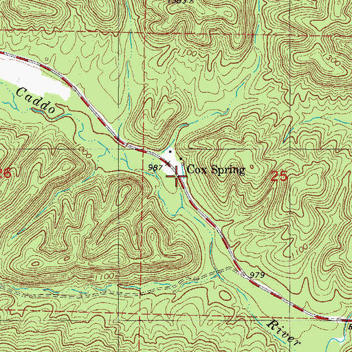 Topographic Map of Cox Spring, AR