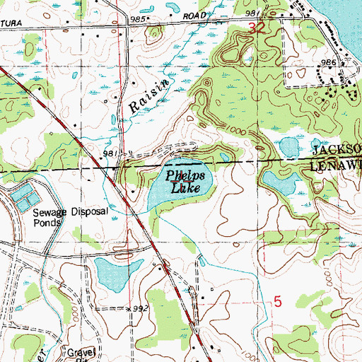 Topographic Map of Phelps Lake, MI