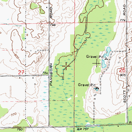 Topographic Map of Philip Drain, MI