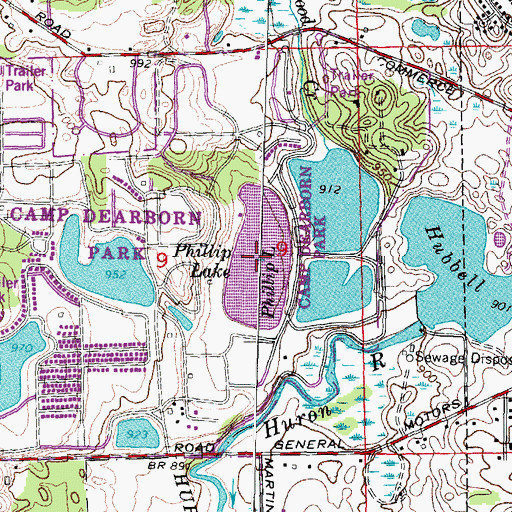 Topographic Map of Phillip Lake, MI