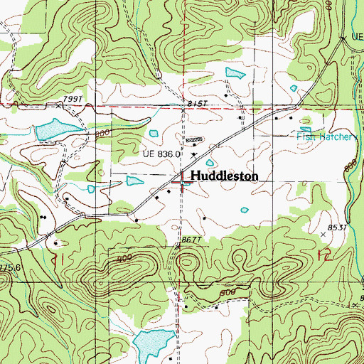 Topographic Map of Crystal Hill School (historical), AR
