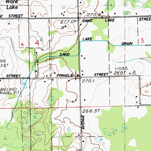 Topographic Map of Phillips School, MI
