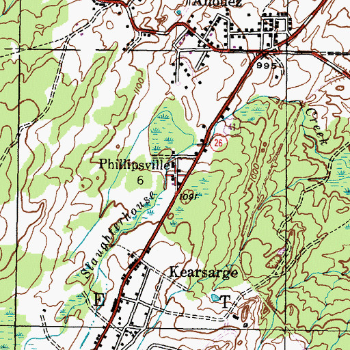 Topographic Map of Phillipsville, MI