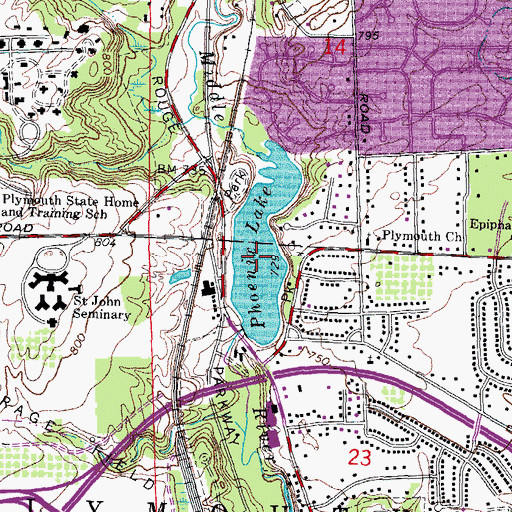 Topographic Map of Phoenix Lake, MI