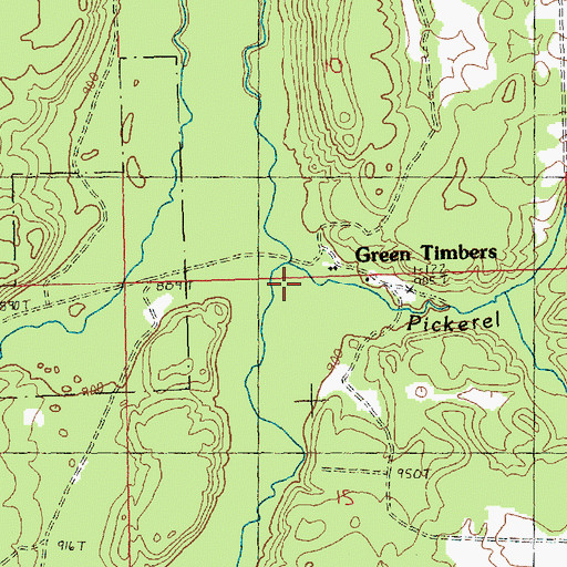 Topographic Map of Pickerel Creek, MI