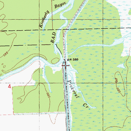 Topographic Map of Pickerel Creek, MI