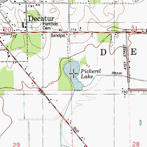 Topographic Map of Pickerel Lake, MI
