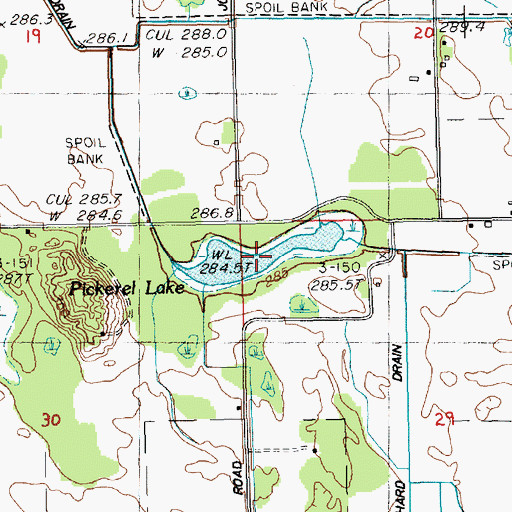 Topographic Map of Pickerel Lake, MI