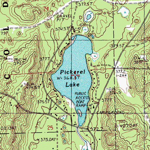 Topographic Map of Pickerel Lake, MI
