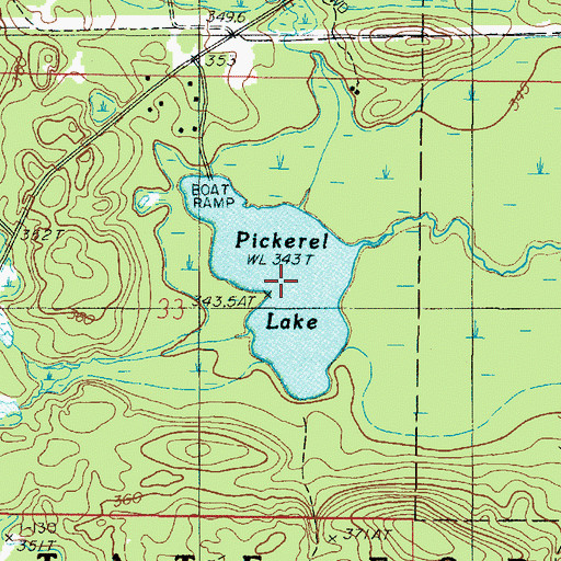 Topographic Map of Pickerel Lake, MI