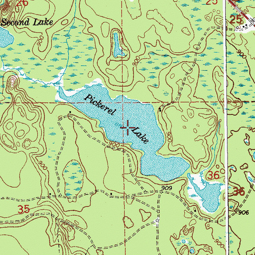 Topographic Map of Pickerel Lake, MI