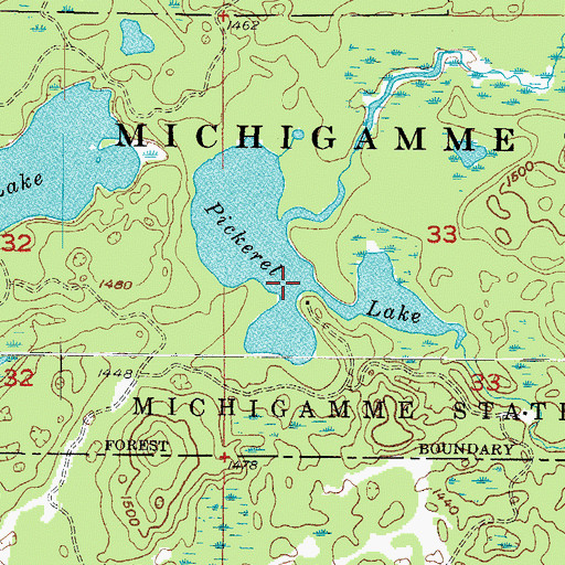 Topographic Map of Pickerel Lake, MI