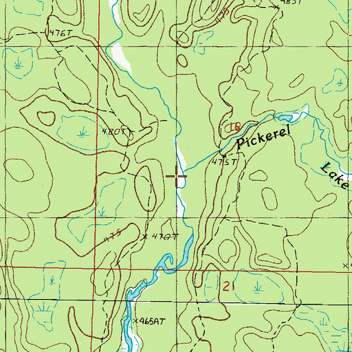 Topographic Map of Pickerel Lake Creek, MI