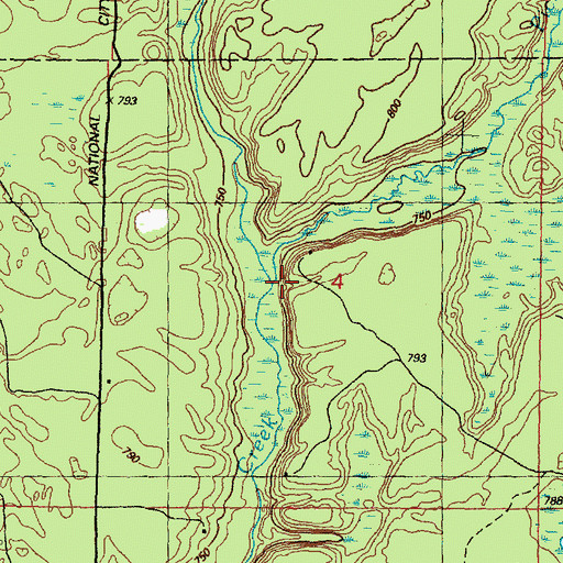 Topographic Map of Picket Creek, MI