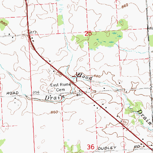Topographic Map of Pickford Drain, MI