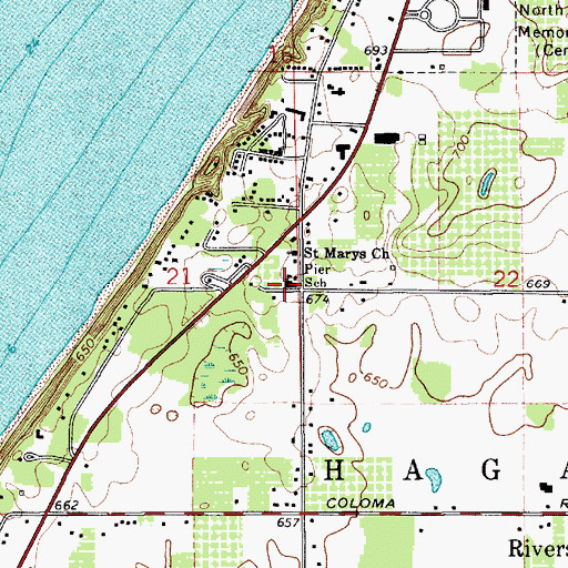 Topographic Map of Pier School, MI