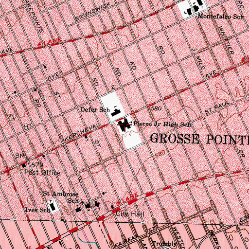 Topographic Map of Pierce Junior High School, MI