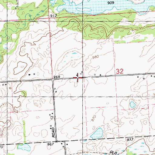 Topographic Map of Pierce School, MI