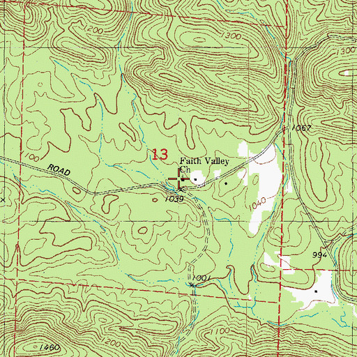 Topographic Map of Faith Valley Landmark Missionary Baptist Church, AR