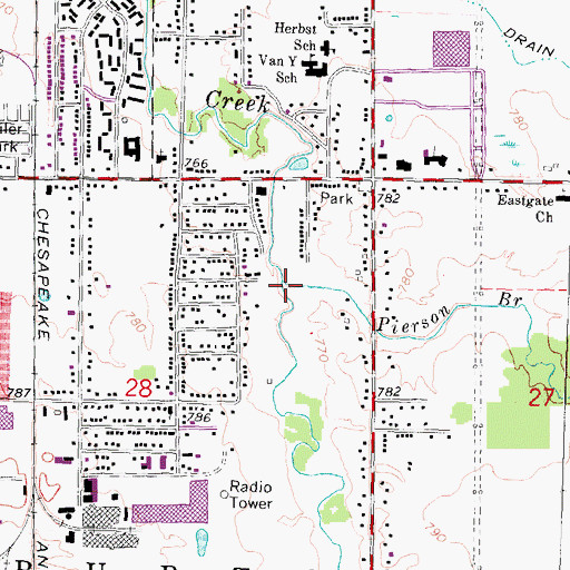 Topographic Map of Pierson Branch, MI