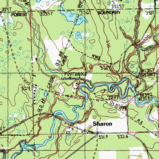Topographic Map of Pierson Creek, MI