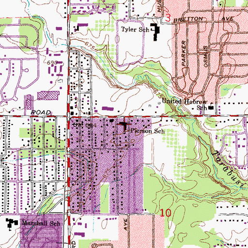Topographic Map of Pierson School, MI