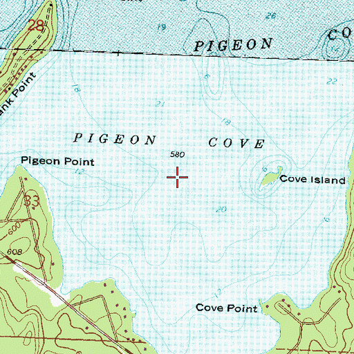 Topographic Map of Pigeon Cove, MI