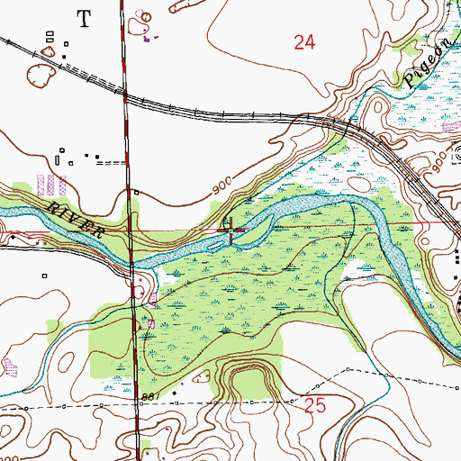 Topographic Map of Pigeon Creek, MI