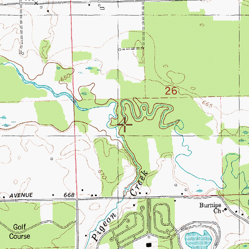Topographic Map of Pigeon Creek, MI
