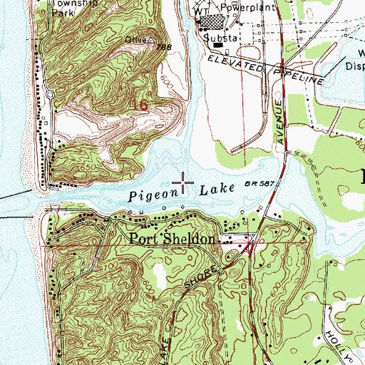 Topographic Map of Pigeon Lake, MI