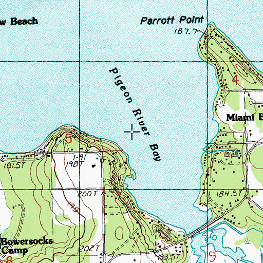 Topographic Map of Pigeon River Bay, MI