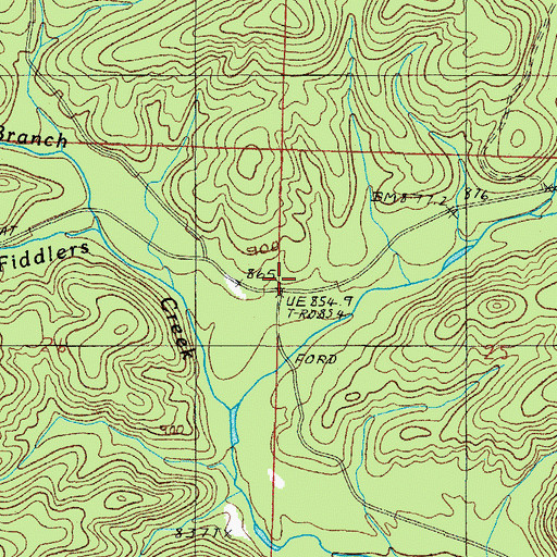 Topographic Map of Fiddler Valley School (historical), AR