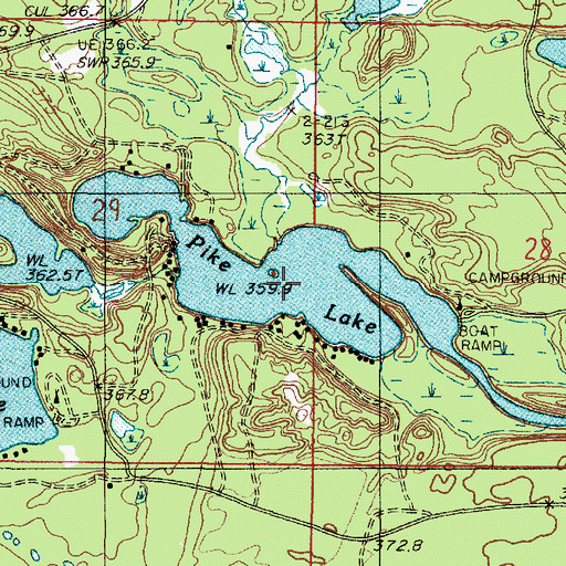 Topographic Map of Pike Lake, MI