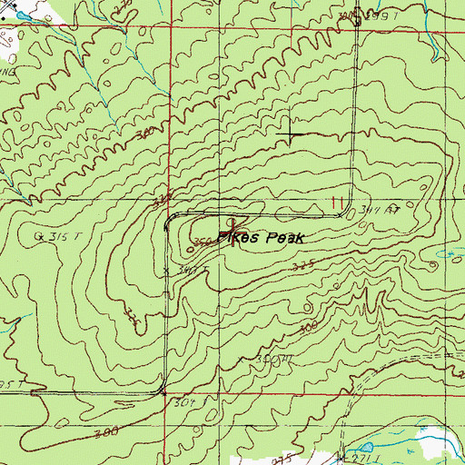 Topographic Map of Pikes Peak, MI
