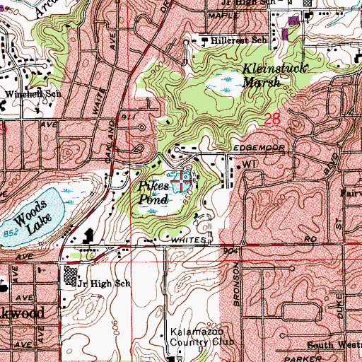 Topographic Map of Pikes Pond, MI