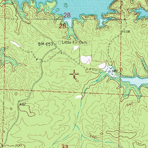 Topographic Map of Township of Fir (historical), AR