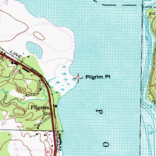 Topographic Map of Pilgrim Point, MI