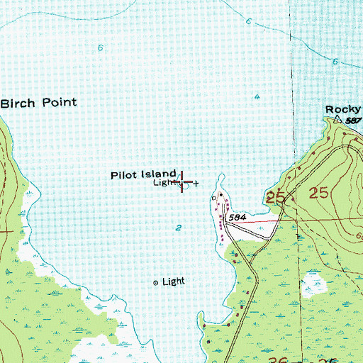 Topographic Map of Pilot Island, MI