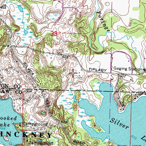 Topographic Map of Pinckney State Recreation Area, MI