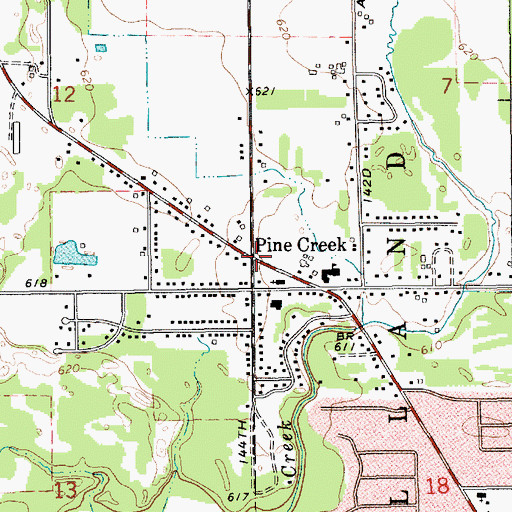 Topographic Map of Pine Creek, MI