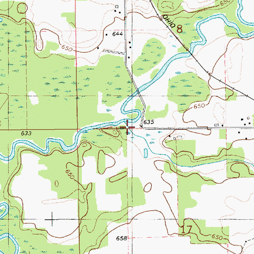 Topographic Map of Pine Creek, MI
