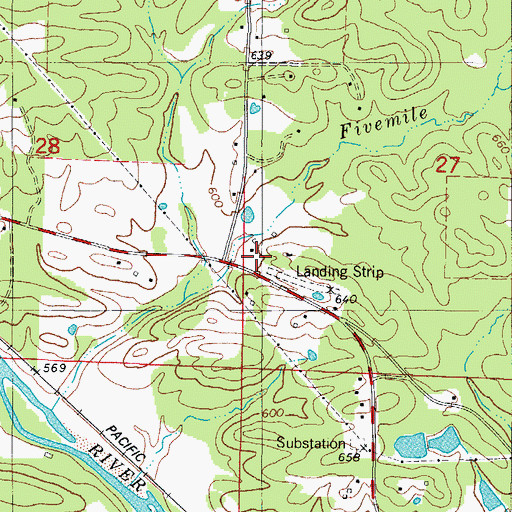Topographic Map of Five Mile School (historical), AR