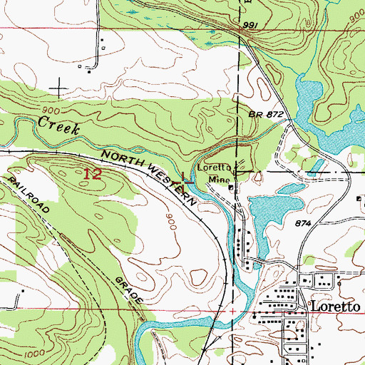 Topographic Map of Pine Creek, MI