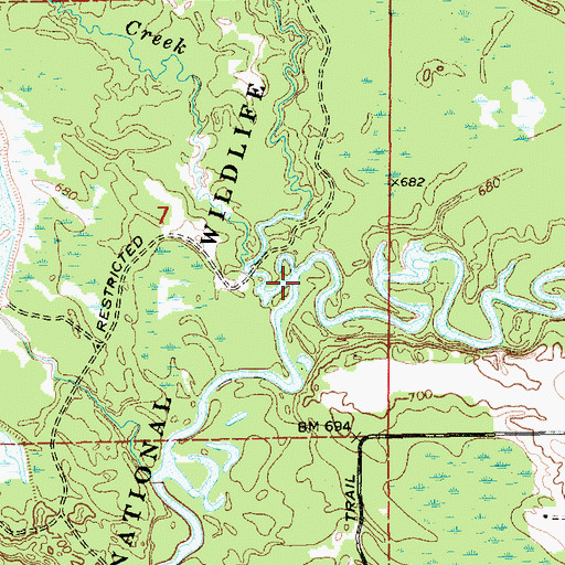 Topographic Map of Pine Creek, MI