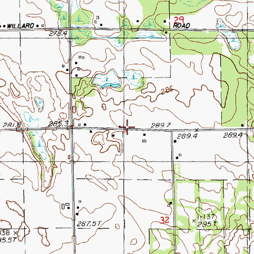 Topographic Map of Pine Flat School, MI