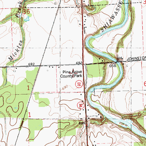 Topographic Map of Pine Grove County Park, MI